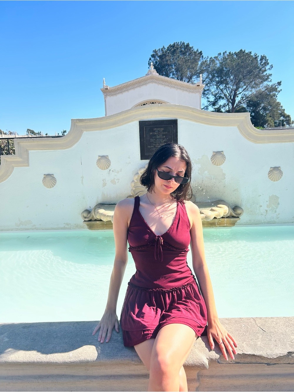 Women’s Burgundy Knit Tank Mini Dress